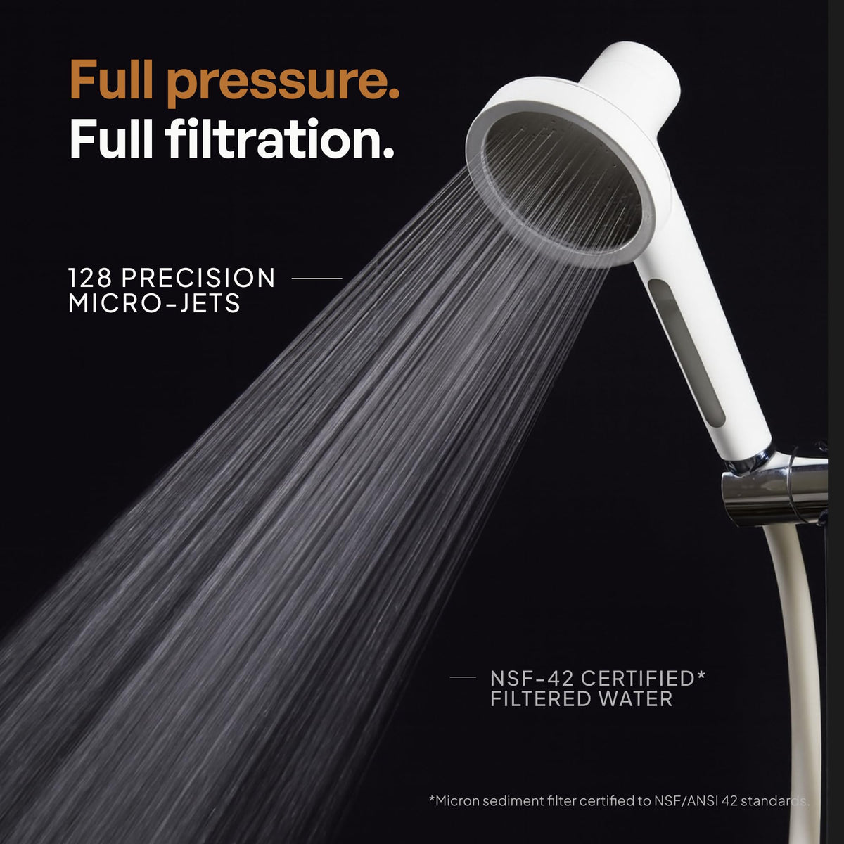 SecondShower Filtered Shower Head with Handheld – NSF 99.9% Chlorine Removal, Vitamin C Filter, High Pressure