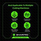 SHARPRO 1/4 Spiral Upcut Router Bit – Solid Carbide, High-Precision CNC Bit for Wood Inlay and Plastic