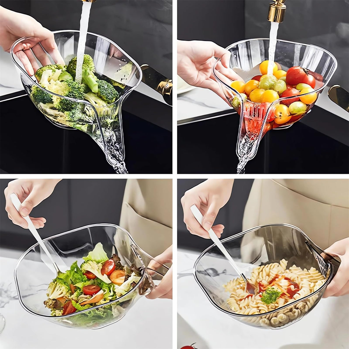 Sidmund Multi-functional Drain Basket – Over-Sink Colander for Fruit & Veg (2024)
