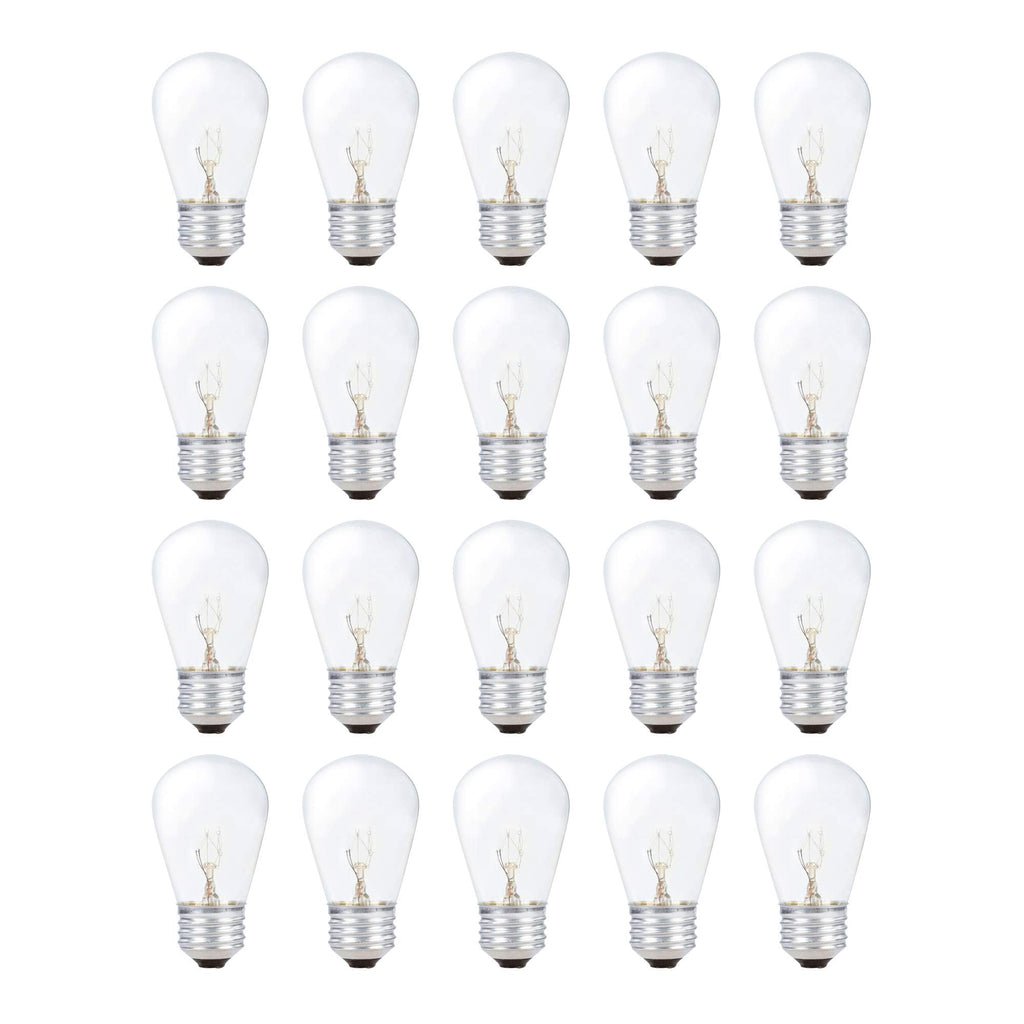 Simba Lighting 11W S14 Replacement Bulbs for Outdoor String Lights – E26, 2700K Warm White, Dimmable, 20 Pack