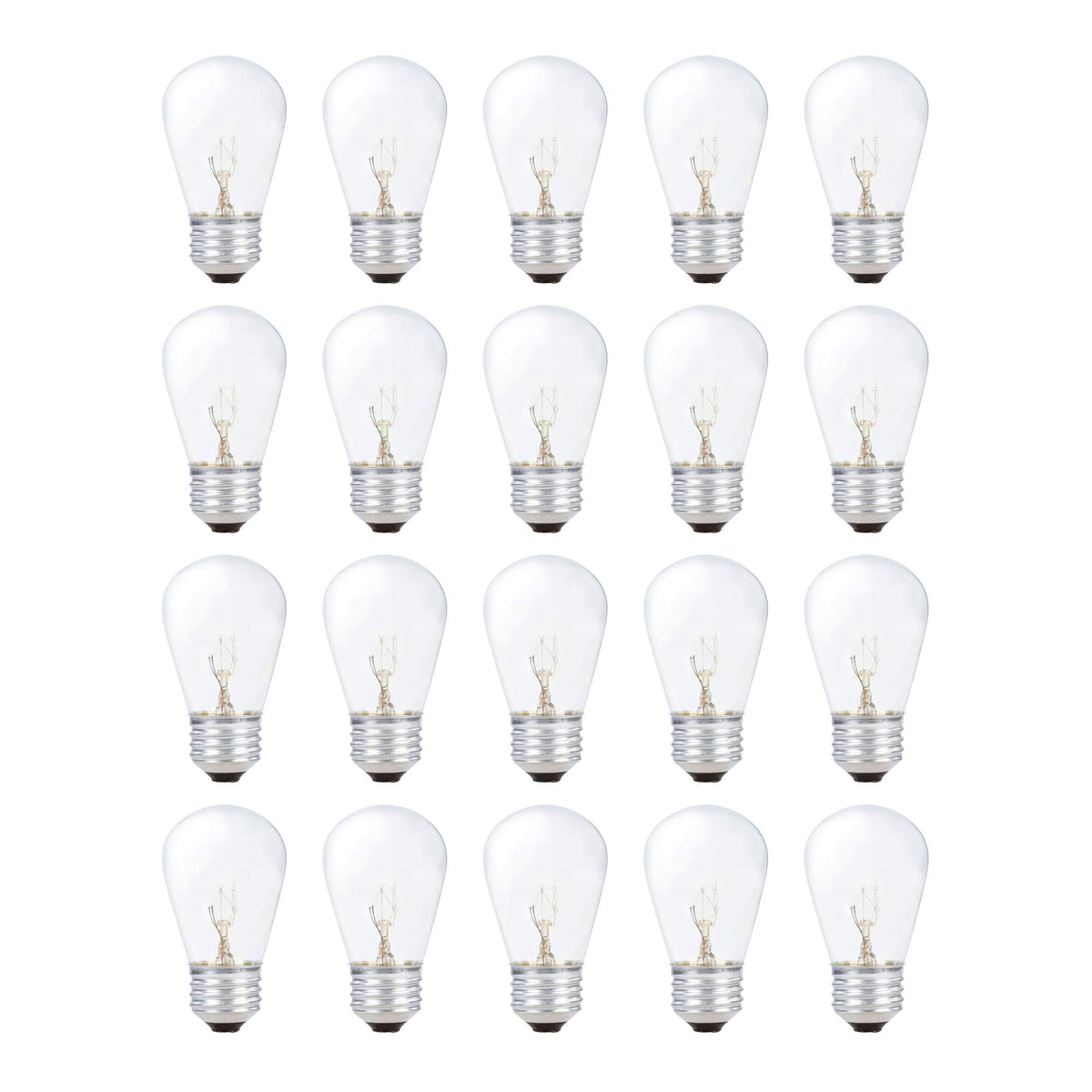 Simba Lighting 11W S14 Replacement Bulbs for Outdoor String Lights – E26, 2700K Warm White, Dimmable, 20 Pack