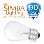 Simba Lighting 11W S14 Replacement Bulbs for Outdoor String Lights – E26, 2700K Warm White, Dimmable, 20 Pack