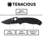 Spyderco Tenacious Folding Knife - 3.3-inch 8Cr13MoV Blade, G-10 Handle, LinerLock | EDC