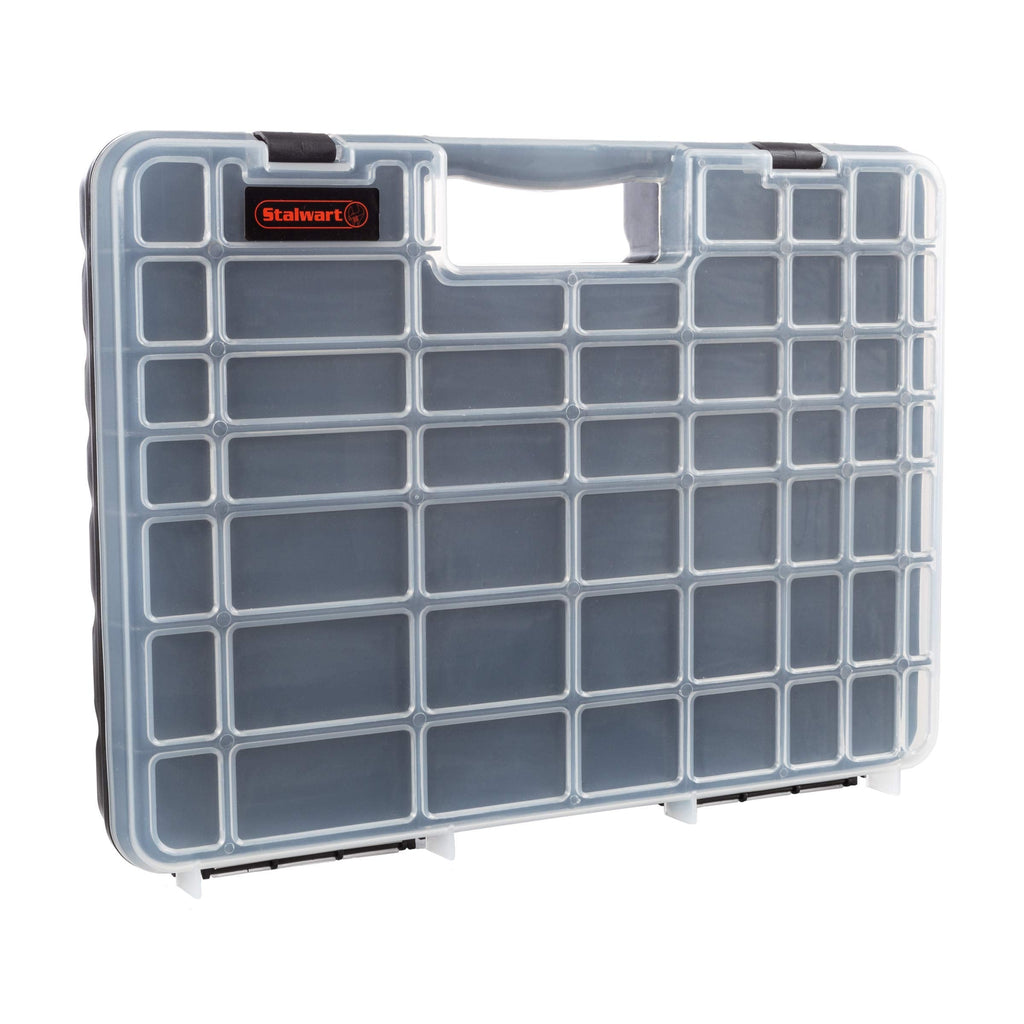 Stalwart 75-ST6073 Portable Storage Case – 55-Compartment Organizer with Lockable Latches