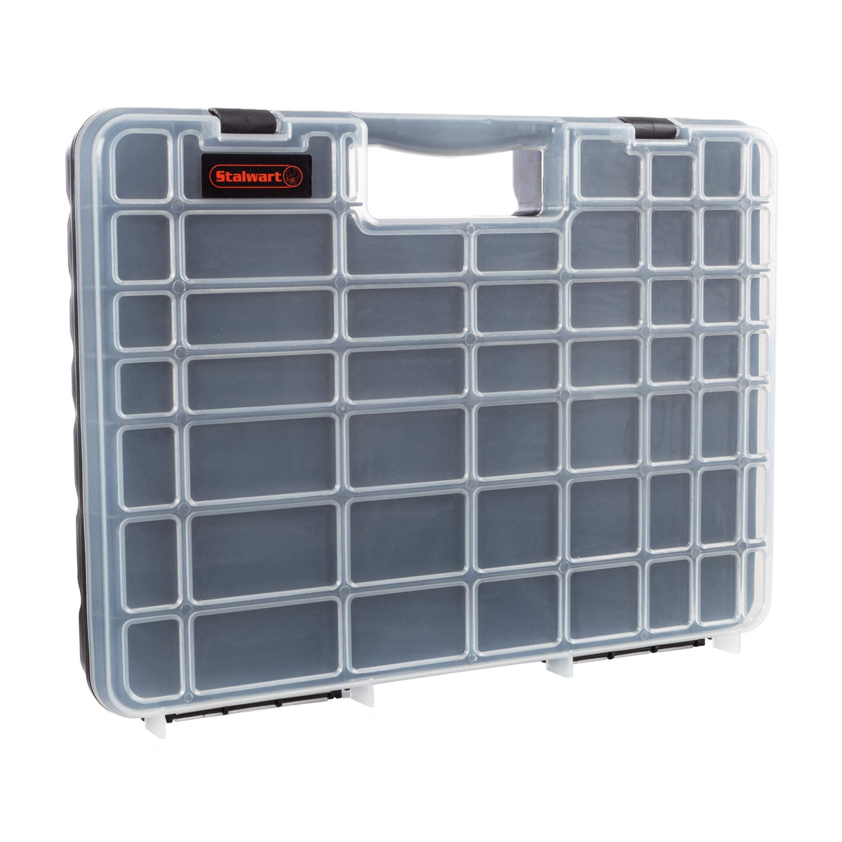 Stalwart 75-ST6073 Portable Storage Case – 55-Compartment Organizer with Lockable Latches