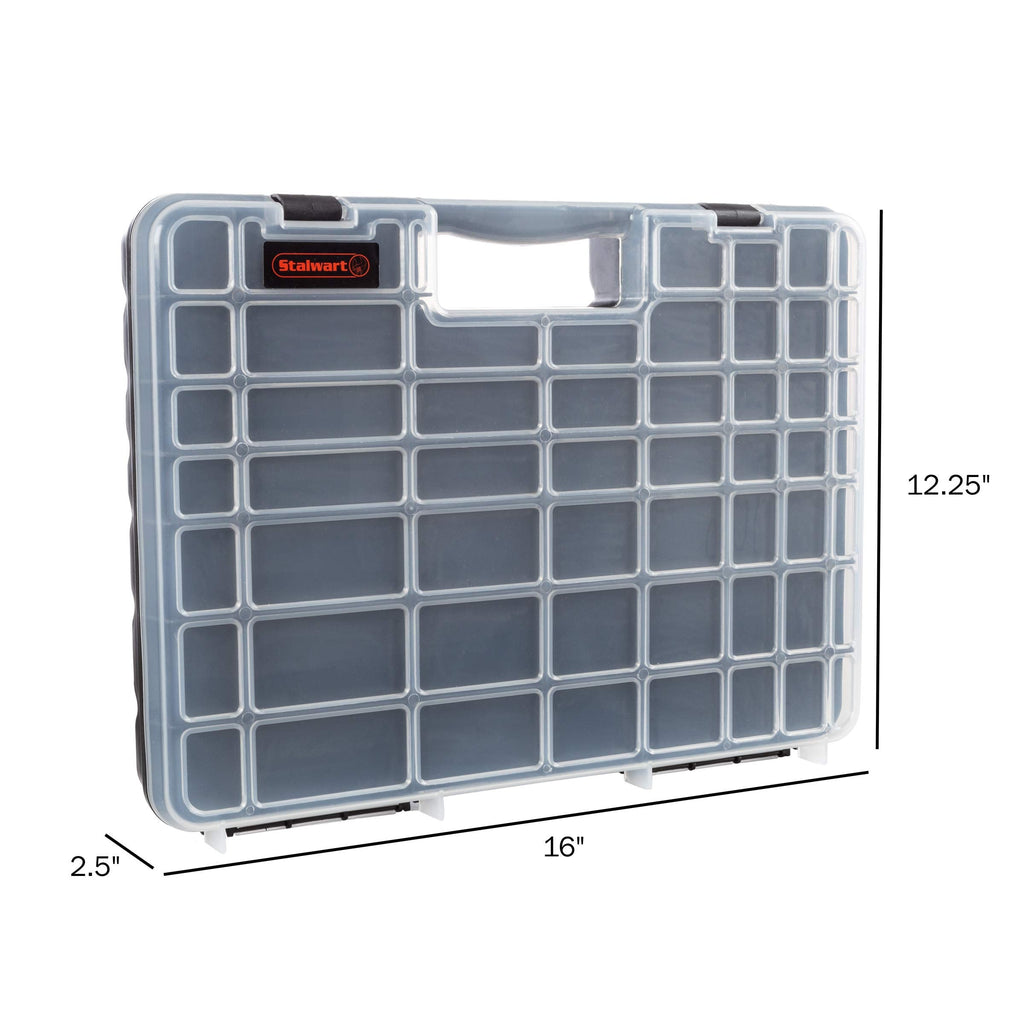 Stalwart 75-ST6073 Portable Storage Case – 55-Compartment Organizer with Lockable Latches