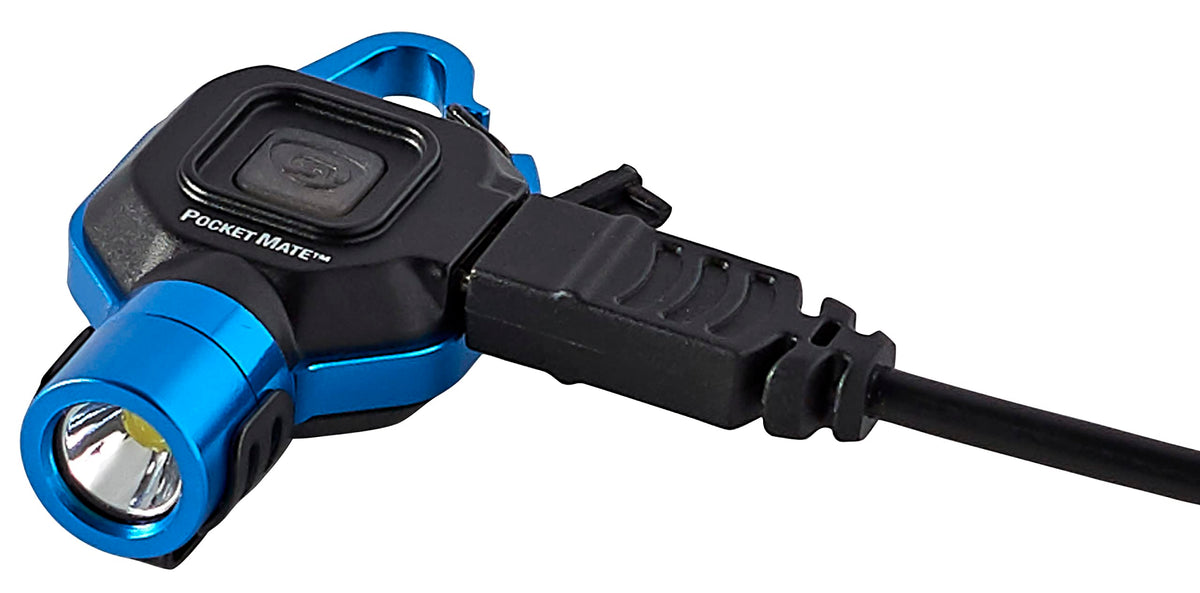 Streamlight Pocket Mate 325-Lumen USB Rechargeable Keychain Flashlight | Clip-On, Blue