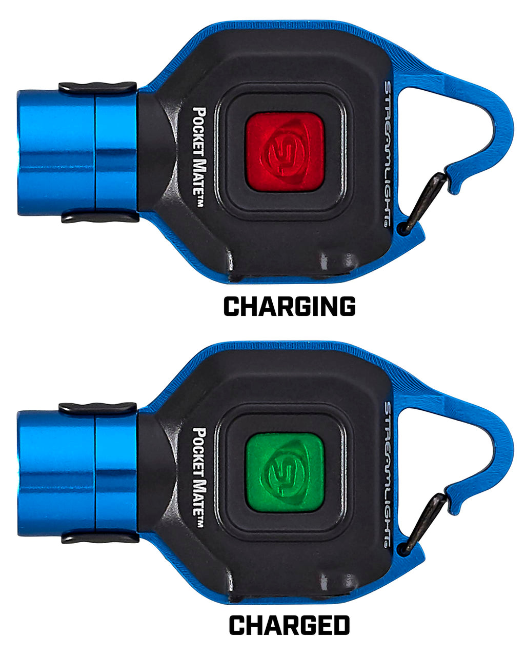 Streamlight Pocket Mate 325-Lumen USB Rechargeable Keychain Flashlight | Clip-On, Blue