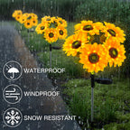 suddus Sunflower Lights – Outdoor Solar Garden Lights (2-Pack) with Real-Looking Sunflowers