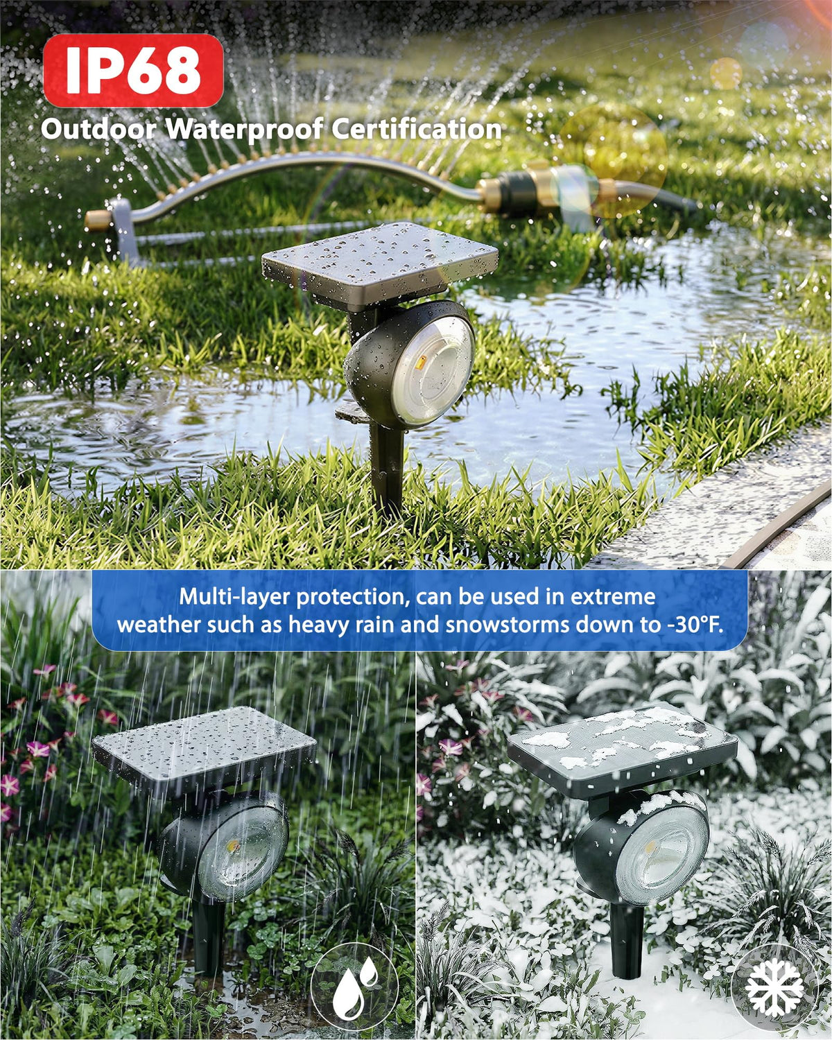Sunyardlux Monocular Solar Spot Lights RGB+3CCT Outdoor Spotlight (8-Pack)
