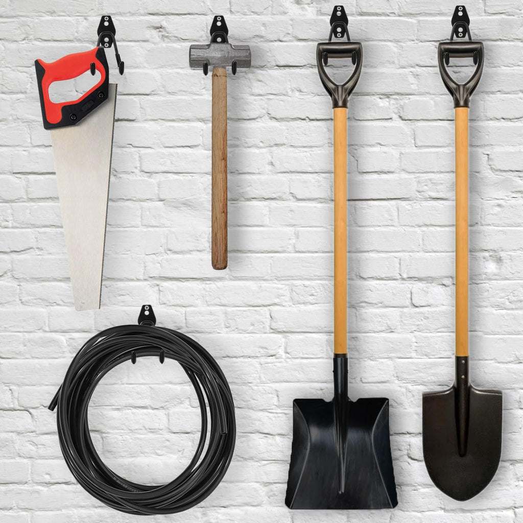 Suprom 6-Pack Garage Hooks Heavy-Duty – Up to 100 lbs Capacity | Steel Wall Hanger & Organizer