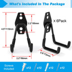 Suprom 6-Pack Garage Hooks Heavy-Duty – Up to 100 lbs Capacity | Steel Wall Hanger & Organizer