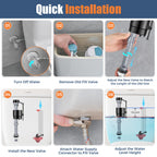 TEVIORA Universal Toilet Flusher Replacement Kit — Adjustable Fill Valve, 2-Inch Flapper, Red