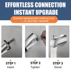 TEVIORA Tub Spout with Pull-Down Diverter – Slip-Fit 1/2" Copper, Easy DIY Install, Chrome