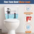 TEVIORA Universal Toilet Flusher Replacement Kit — Adjustable Fill Valve, 2-Inch Flapper, Red