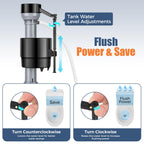 TEVIORA Universal Toilet Flusher Replacement Kit — Adjustable Fill Valve, 2-Inch Flapper, Red