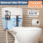 TEVIORA Universal Toilet Flusher Replacement Kit — Adjustable Fill Valve, 2-Inch Flapper, Red