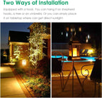 TomCare Solar Lights Flickering Flame Lanterns – 4 Pack Bronze Outdoor Hanging Lanterns