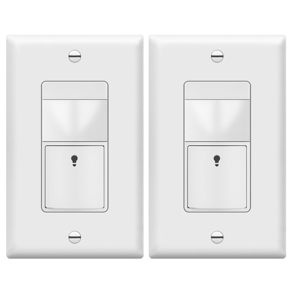 TOPGREENER TDOS5-HL-W-2PCS Motion Sensor Switch | Auto Occupancy/Vacancy, No Neutral or Ground Required, Single Pole