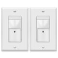 TOPGREENER TDOS5-HL-W-2PCS Motion Sensor Switch | Auto Occupancy/Vacancy, No Neutral or Ground Required, Single Pole