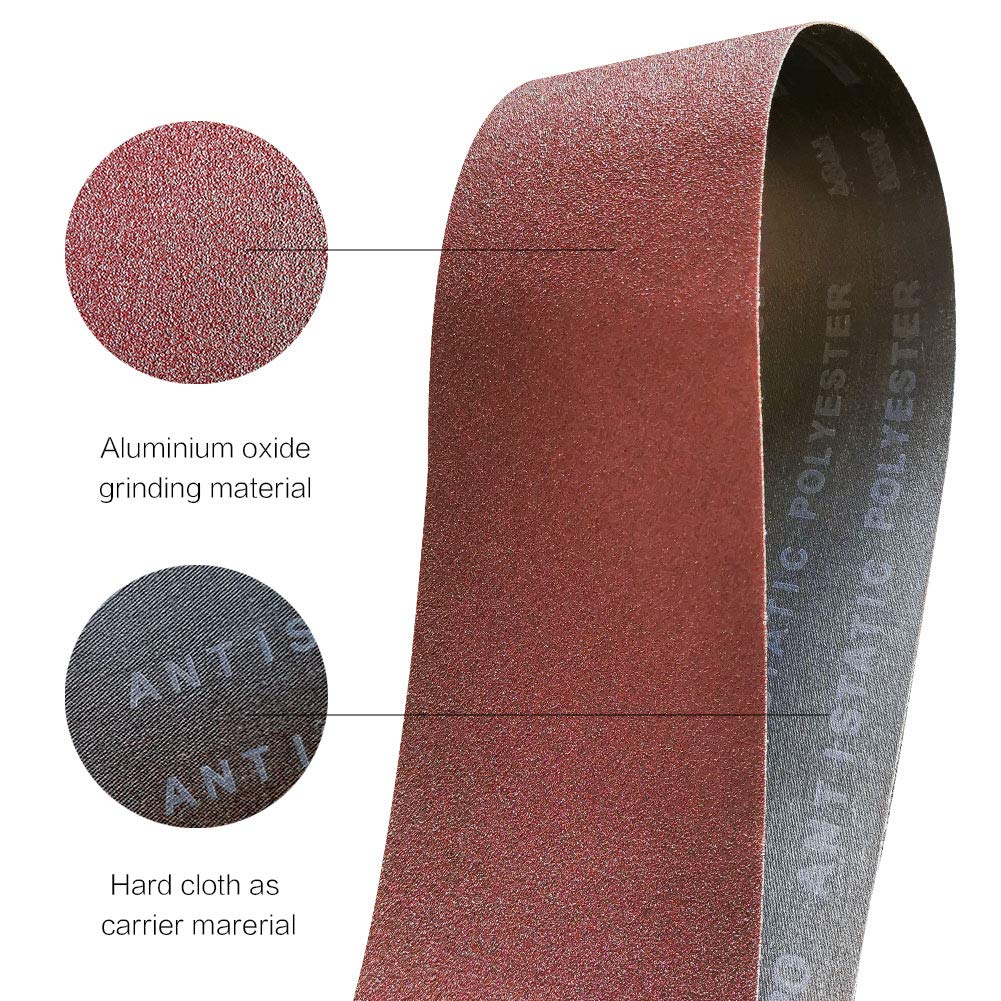 "TPmax 4x24 Inch 80 Grit Sanding Belt – Premium Aluminum Oxide, 12 Pack"