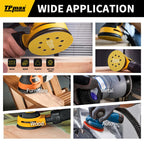 TPmax 100pcs 5in Sanding Discs Mixed Grits (60-320) | 8-Hole Hook & Loop for 125mm Orbital Sander