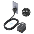 TROND 360° Rotating Flat Plug Extension Cord – 6ft, 3-Sided Grounded Outlets, 13A