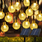 USOKYO Solar Lights Outdoor 2-Pack | 72ft, 120 LED, 8 Modes, Waterproof Crystal Globe