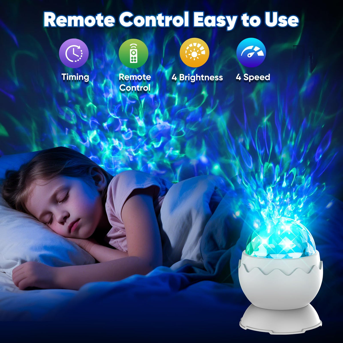 UweSmart Red Night Light & 2-in-1 Galaxy Projector — 670nm Red Light Therapy, 7 Color Modes, Remote, Timer