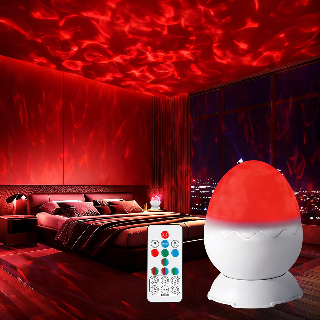 UweSmart Red Night Light & 2-in-1 Galaxy Projector — 670nm Red Light Therapy, 7 Color Modes, Remote, Timer
