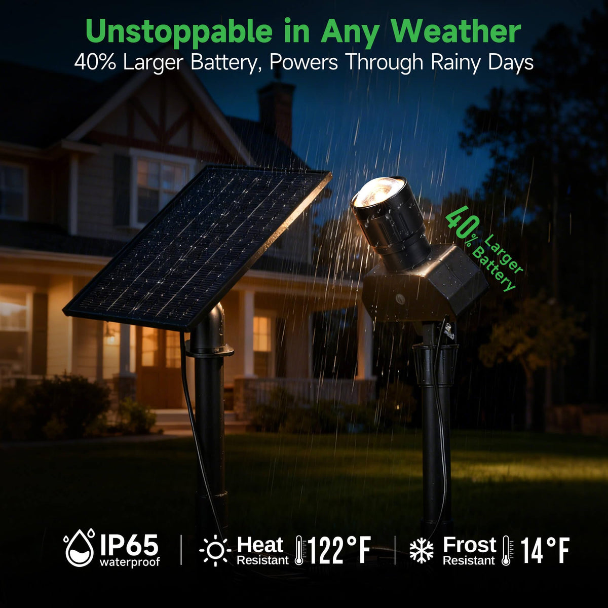 Varmtalys Outdoor Solar Spotlight 4-Pack — Adjustable Beam, IP65 Waterproof, Dusk-to-Dawn, 5 Modes