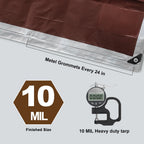 VHESS Tarps Heavy Duty Waterproof 8x10 | 10 Mil All-Weather Poly Tarp