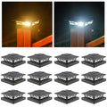 VOLISUN Solar Post Cap Lights – 12-Pack for 4x4/6x6 Posts | Black, IP44 Waterproof, 2 Color Modes
