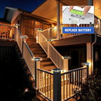 VOLISUN Solar Post Cap Lights – 12-Pack for 4x4/6x6 Posts | Black, IP44 Waterproof, 2 Color Modes