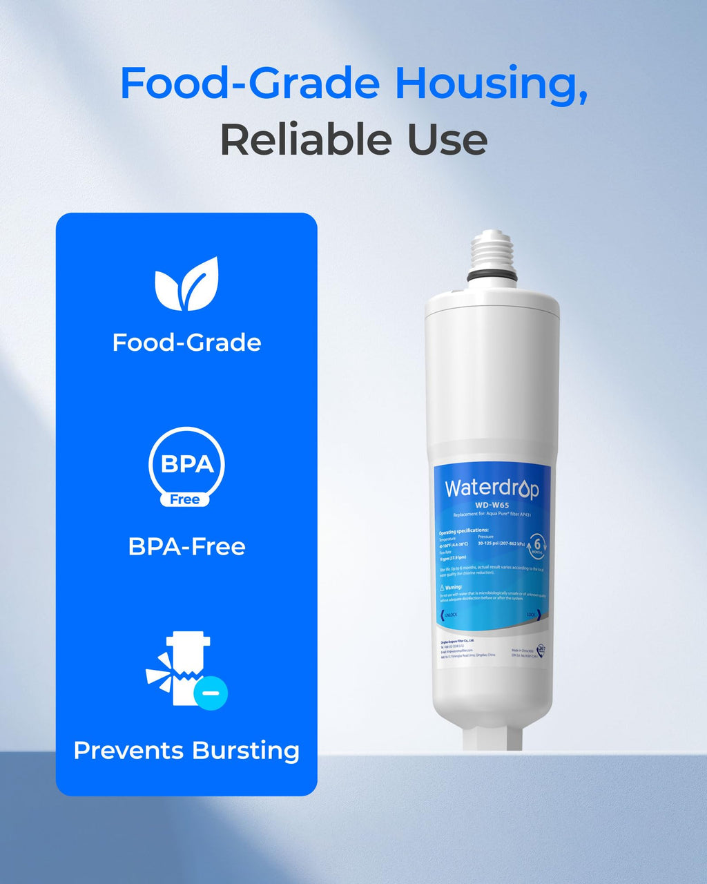 Waterdrop AP431 Replacement Cartridge for Aqua-Pure AP431 – Scale Inhibitor for AP430SS