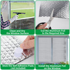 Winemana Window Insulation Roll 48in x 10ft – Reflective Double-Sided Aluminum Foil Shield