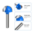 Wingsflee Core Box Router Bit Set (8 Pcs) - Solid Carbide 1/4in Shank, Round Nose Double Flute Bits for Grooves & Coves