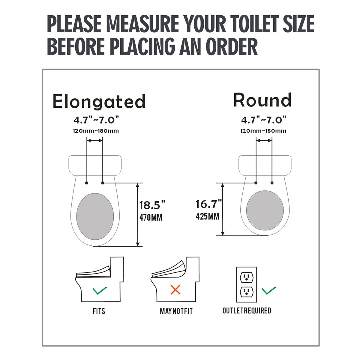 WLJBIDET Bidet Toilet Seat with Remote — Heated Water, Adjustable Wash, Drying & Night Light