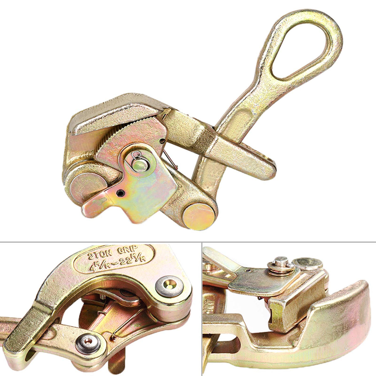Wogoboo Cable Grip – 1 Ton Steel Wire Rope Puller for Tightening and Sag Reduction