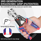 WORKPRO Mini Bolt Cutter 8-Inch – Spring-Loaded, Anti-Slip Handle, Heavy-Duty Wire Cutter (2.3mm Capacity)