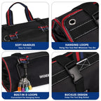 WORKPRO Roll Up Tool Bag – 4 Large Compartments, Detachable Pouches, Heavy Duty Tool Organizer