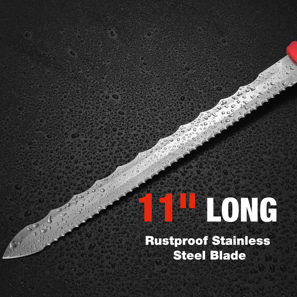 WORKPRO 11-Inch Insulation Knife - Stainless Steel Blade, Double-Sided Serrated Cutter