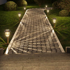 XMCOSY+ Solar Pathway Lights Outdoor - 6 Pack, Dimmable 10-40 LM, IP65 Waterproof Landscape Lighting