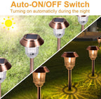 XMCOSY+ Solar Pathway Lights Outdoor - 6 Pack, Dimmable 10-40 LM, IP65 Waterproof Landscape Lighting