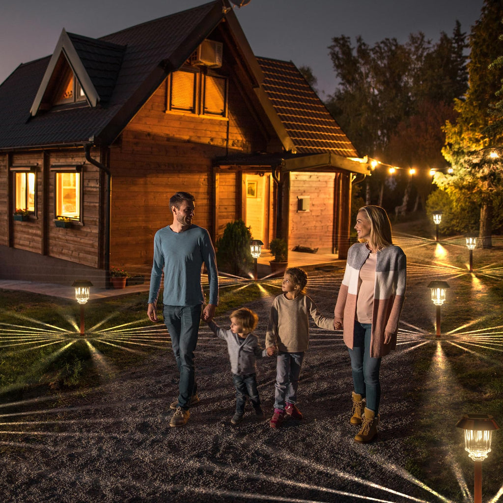 XMCOSY+ Solar Pathway Lights Outdoor - 6 Pack, Dimmable 10-40 LM, IP65 Waterproof Landscape Lighting