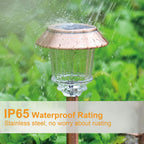XMCOSY+ Solar Pathway Lights Outdoor - 6 Pack, Dimmable 10-40 LM, IP65 Waterproof Landscape Lighting