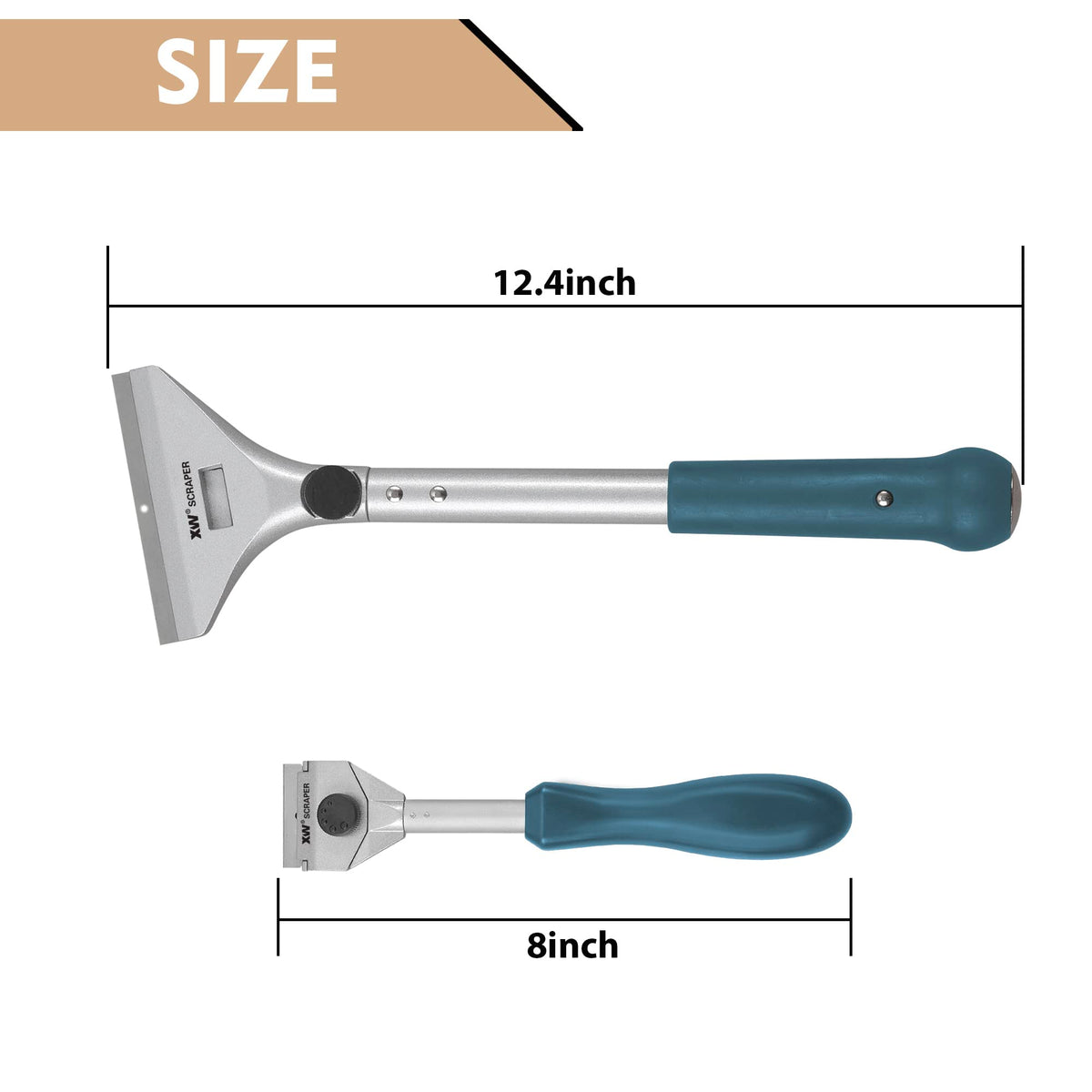 XW Razor Blade Paint Scraper Set - Heavy Duty Putty Knife with Quick Blade Change (2-Pack)