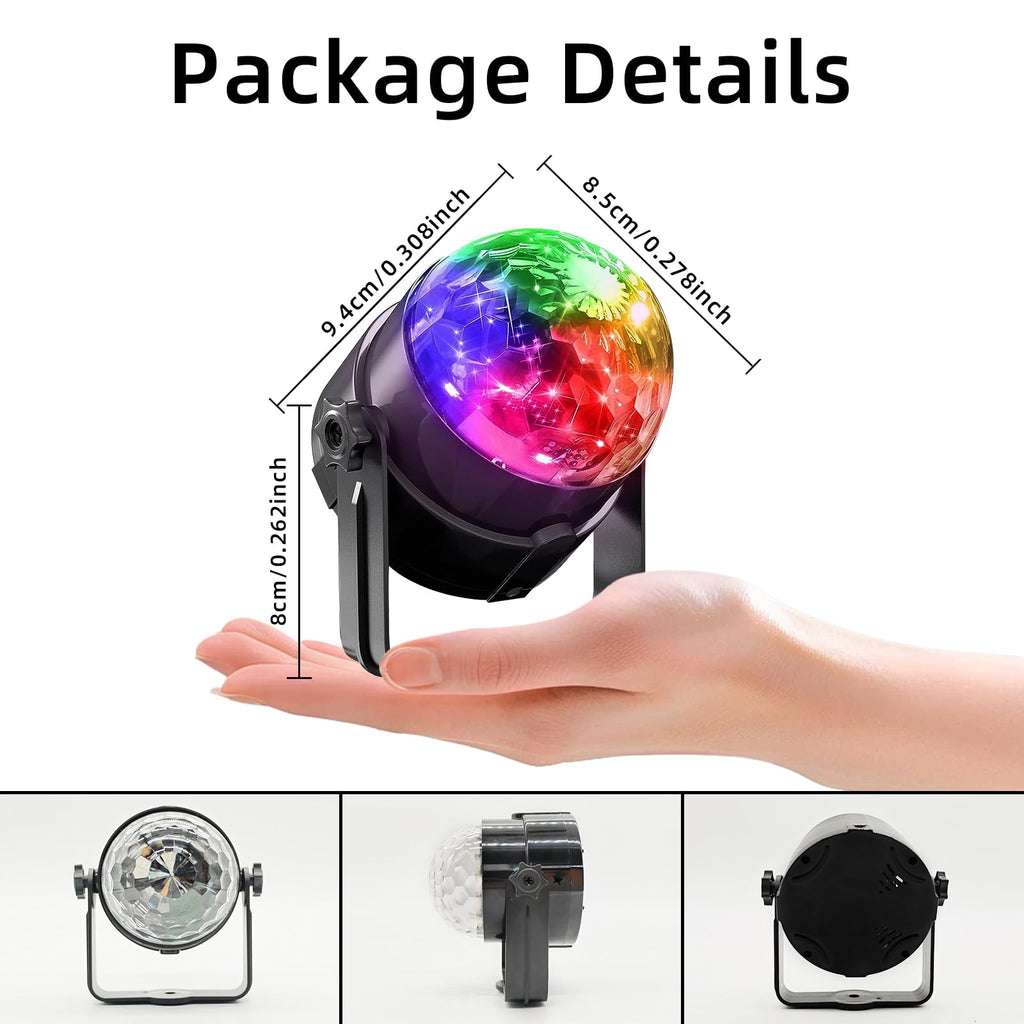 Yiixuyo Sound Activated Party Lights 3-Pack – Remote DJ Lighting & Disco Ball