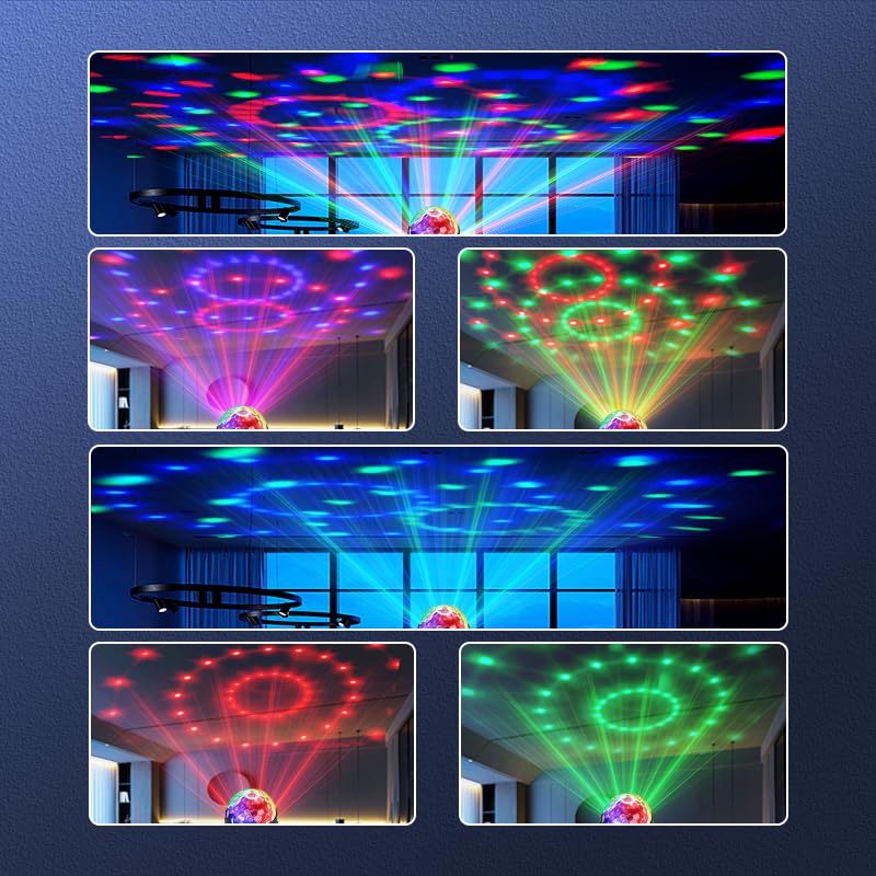 Yiixuyo Sound Activated Party Lights 3-Pack – Remote DJ Lighting & Disco Ball