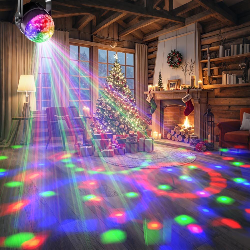 Yiixuyo Sound Activated Party Lights 3-Pack – Remote DJ Lighting & Disco Ball
